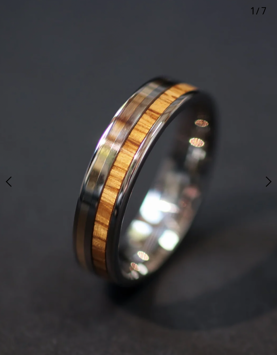 Custom Tantalum Gold Whiskey Barrel Ring