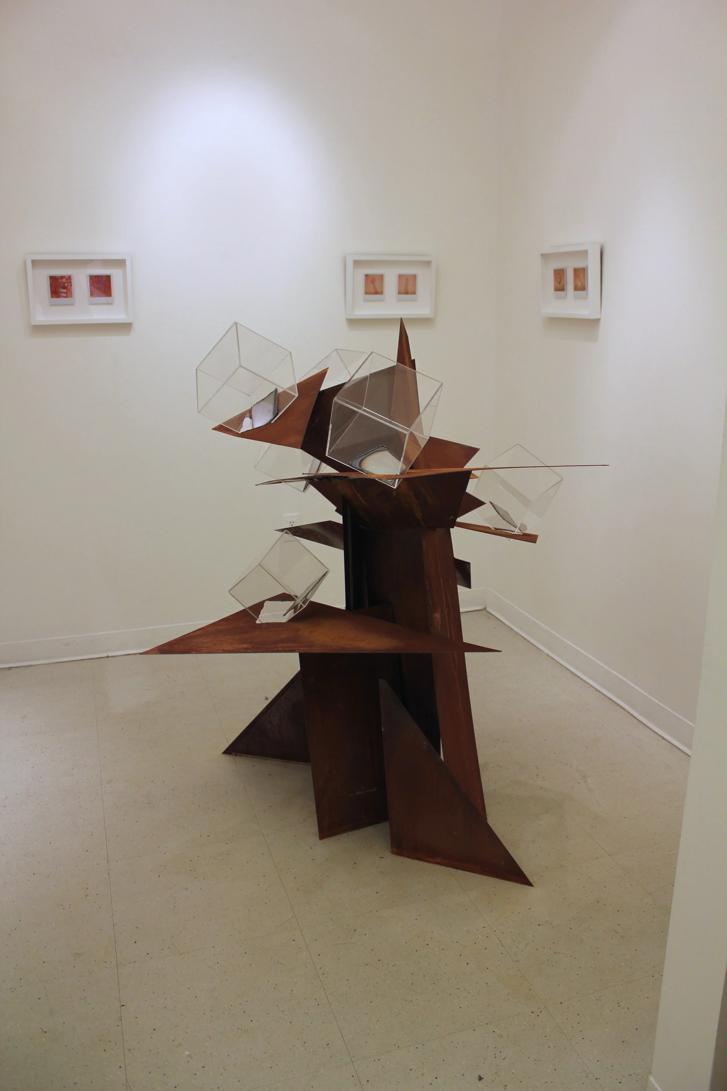  Steel Metal and Plexiglass Sculpture (60"in.x30"in.)  Polaroid Series 12 photographs &nbsp;(3.5"in.x4.2"in.)  2013       