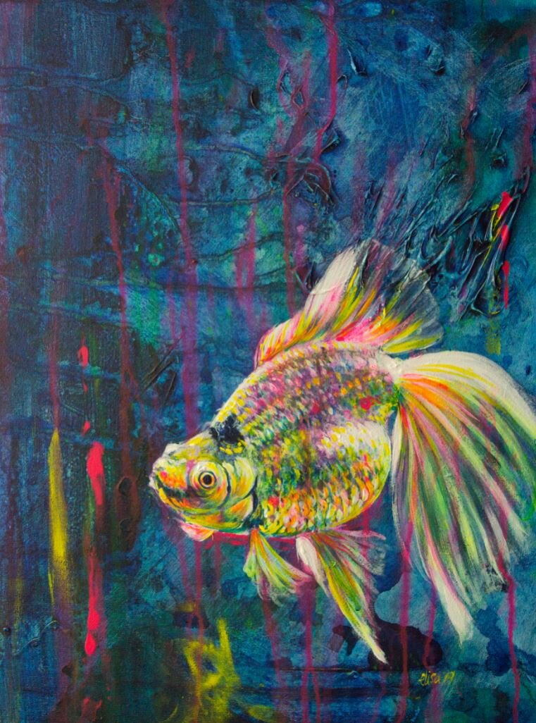 Neon Goldfish Hidari