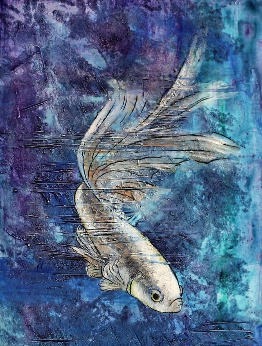 Silver Blue Goldfish One