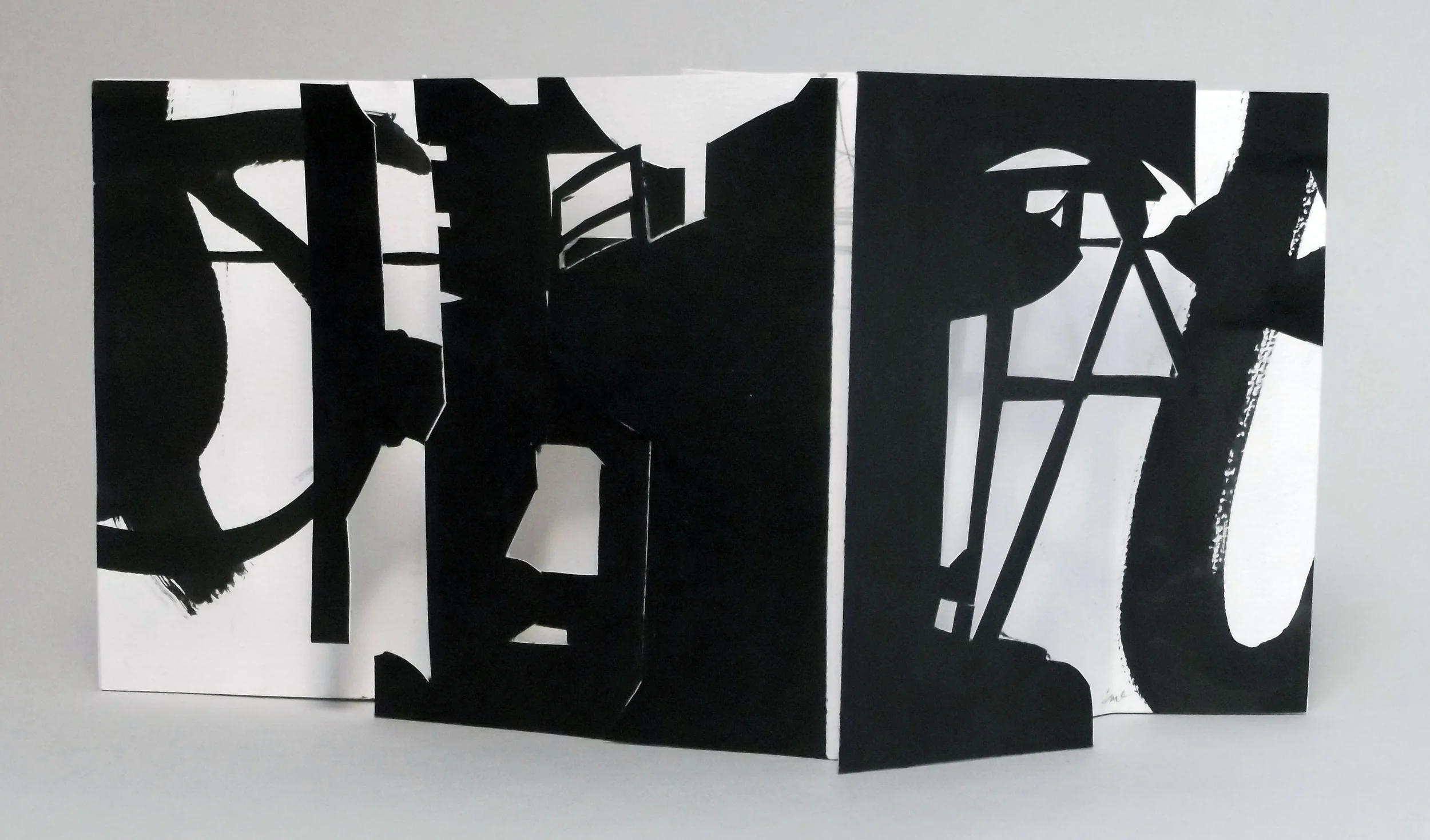 Monoprint, Sumi ink, 7"x15"x4", 2013