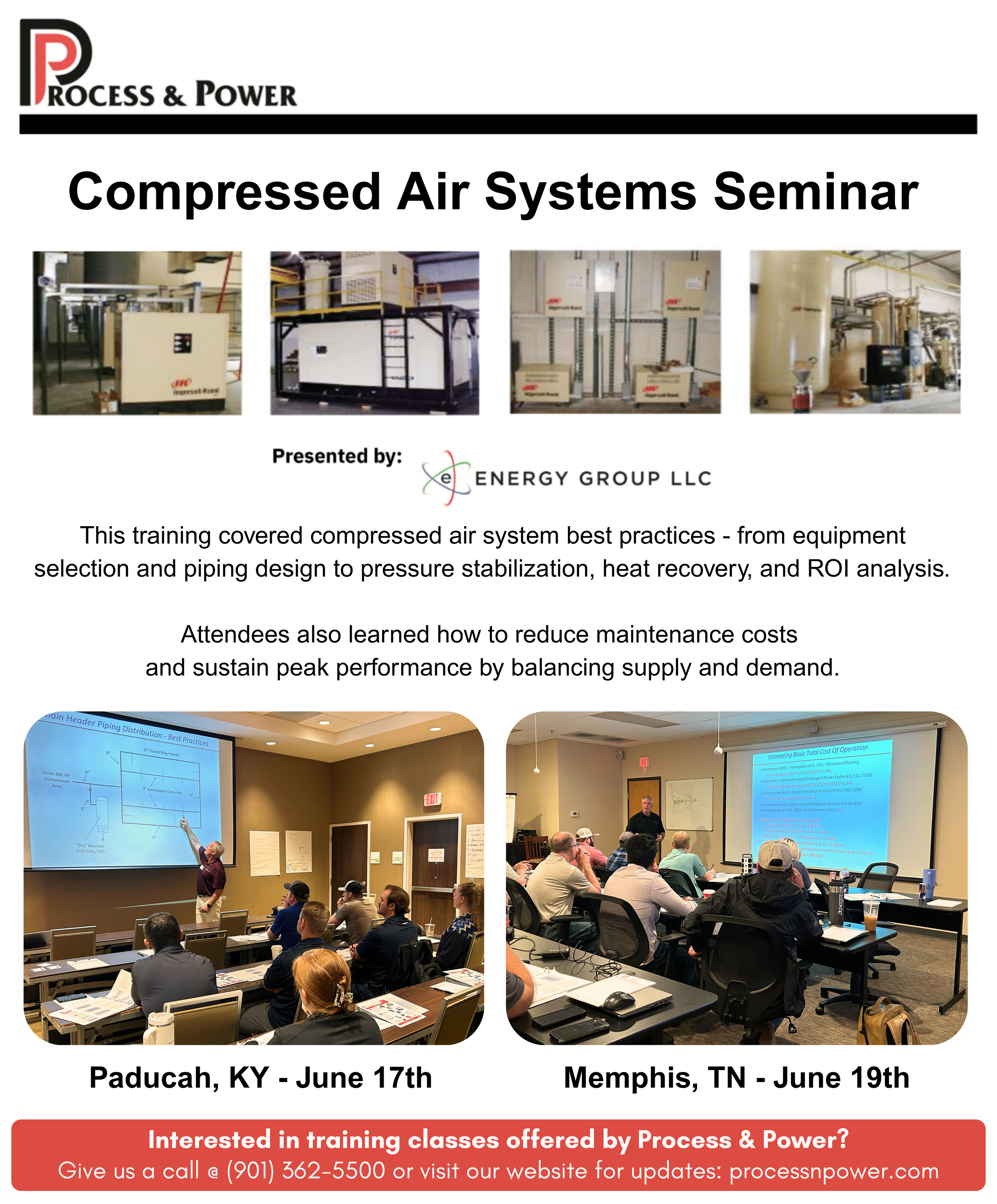 June 17th & 19th - Compressed Air Systems Seminars — Process & Power, Inc