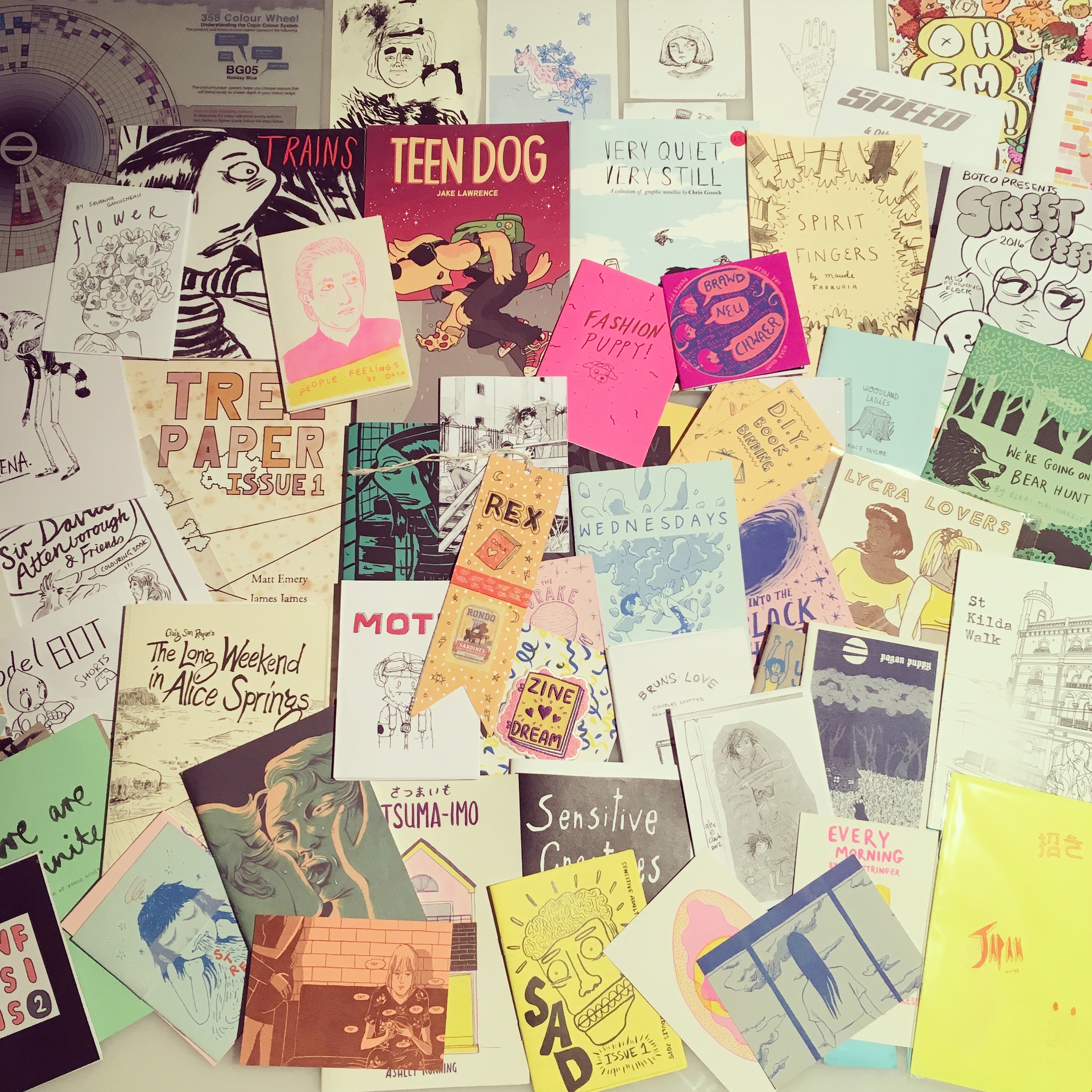 Look at all my pretty new zines! I got quite a haul from the over 150 stall holders.