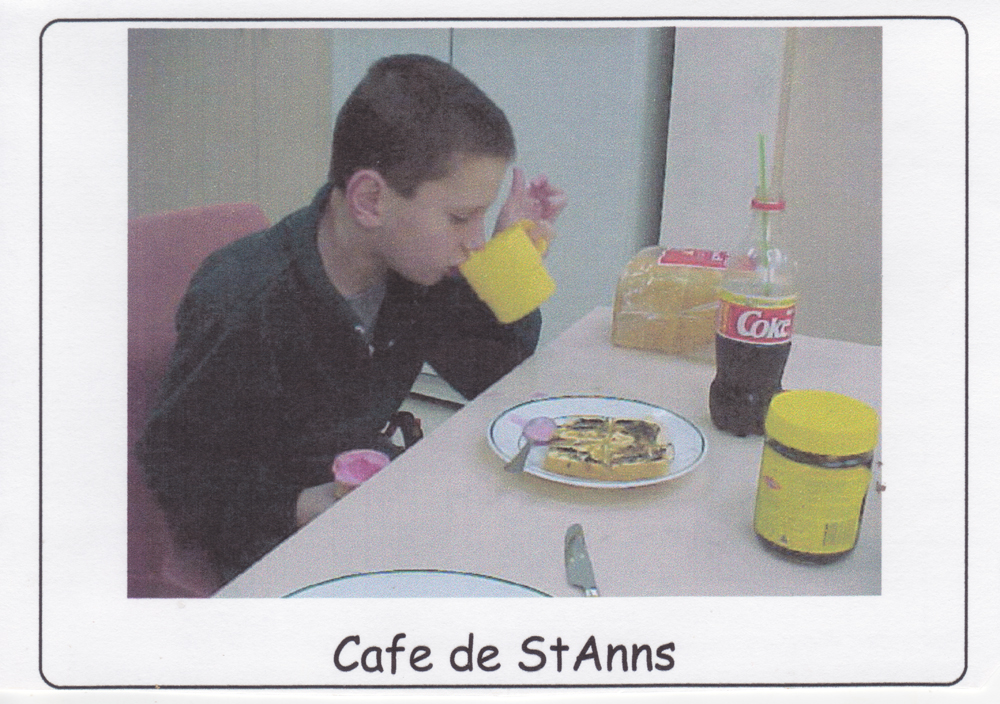 Rob proving me wrong and using a cup at school. 