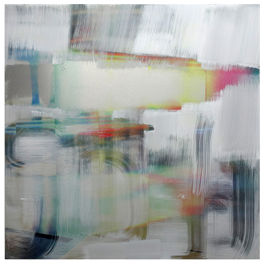 Lambent #73 (cat. no. JUF014) 2015 Oil, acrylic spray enamel over sublimation print on aluminum 36 × 36 in