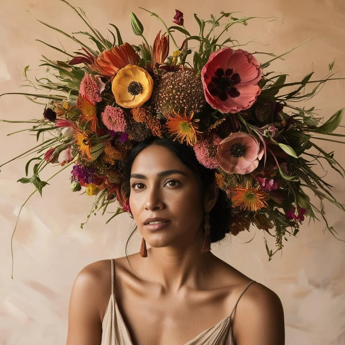 a women whith a huge wild flower crown . its organic, unorgonized.jpg