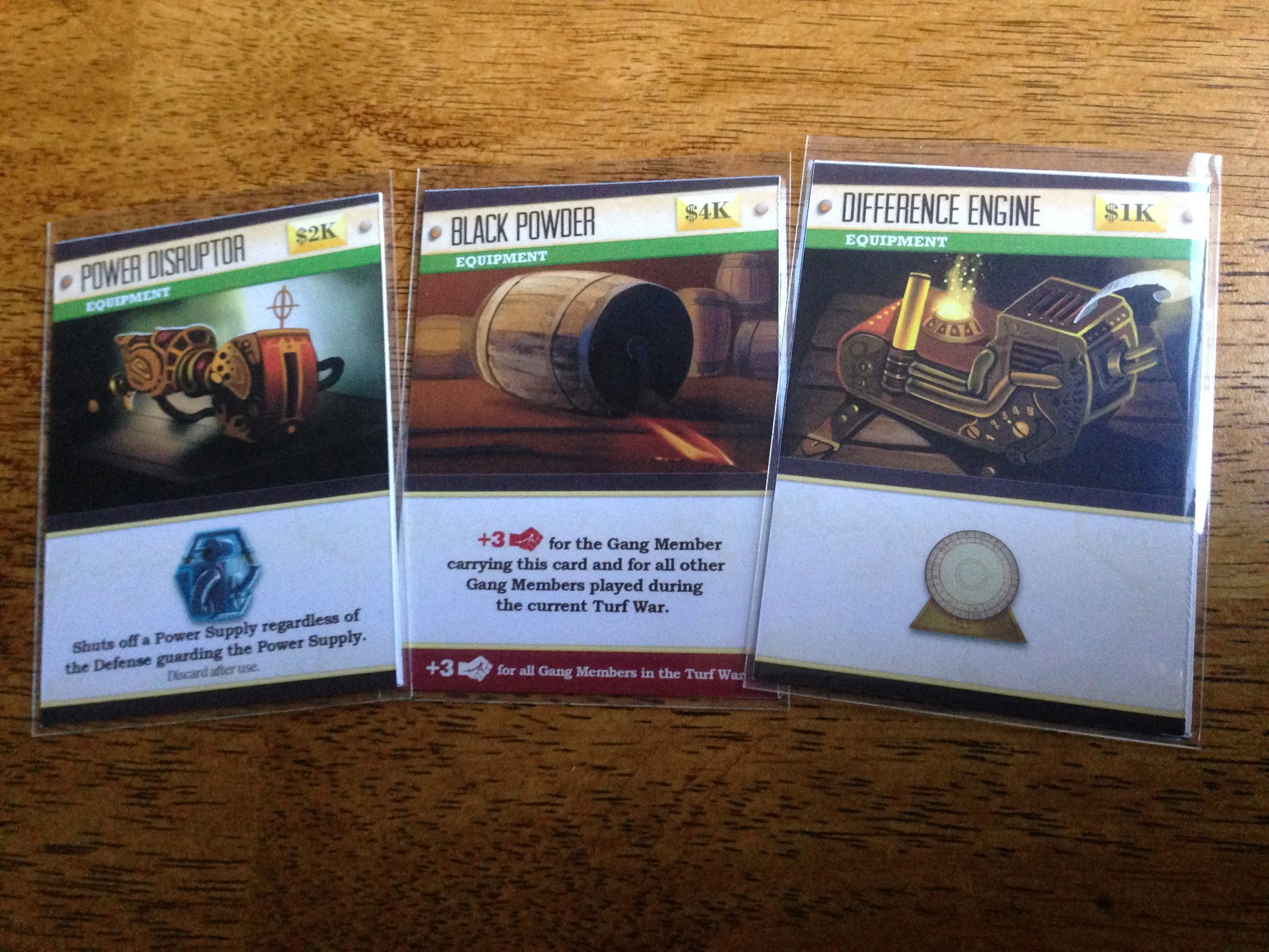 Equipment cards