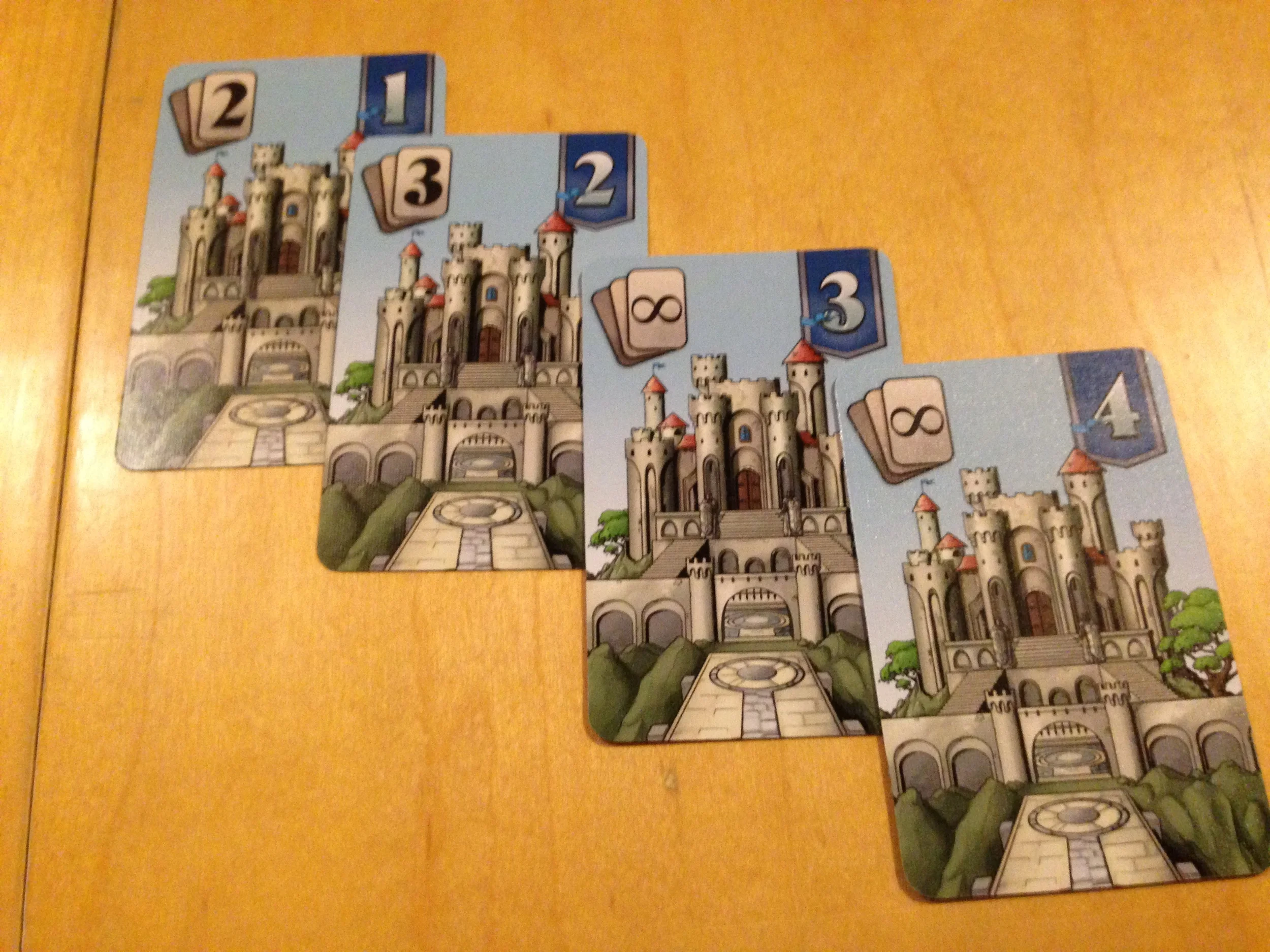 The 3 and the 4 Castle can hold any number of cards. 