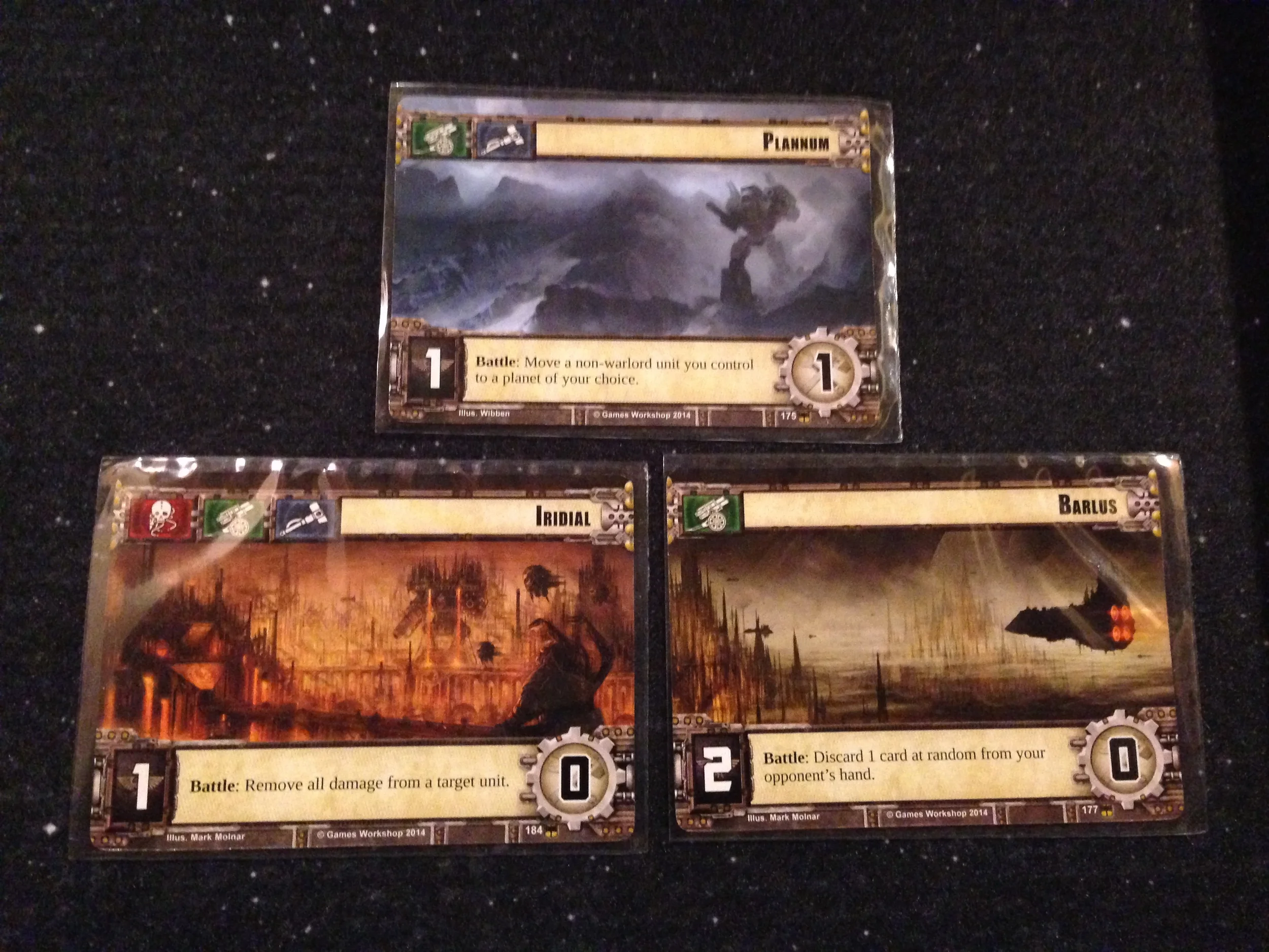 A few of the planet cards