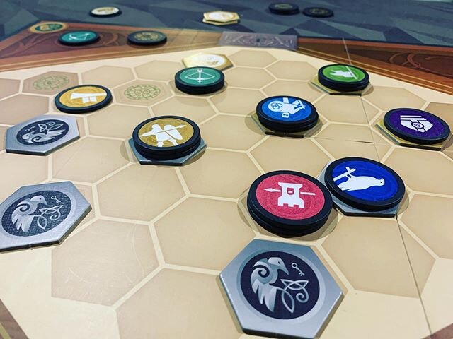 Y&rsquo;all...we finally got a chance to play War Chest from @aegminions and we are SMITTEN. This game is so good. #boardgames #abstractgames
