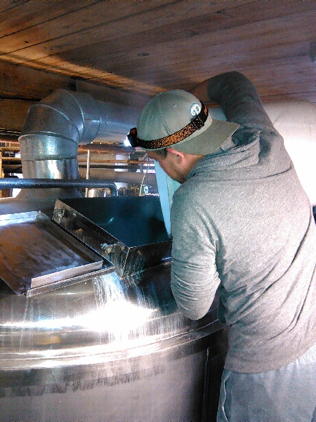 Aww...Chef Sock getting into the brewing action; adding hops to Lovitz Watermelon Lager