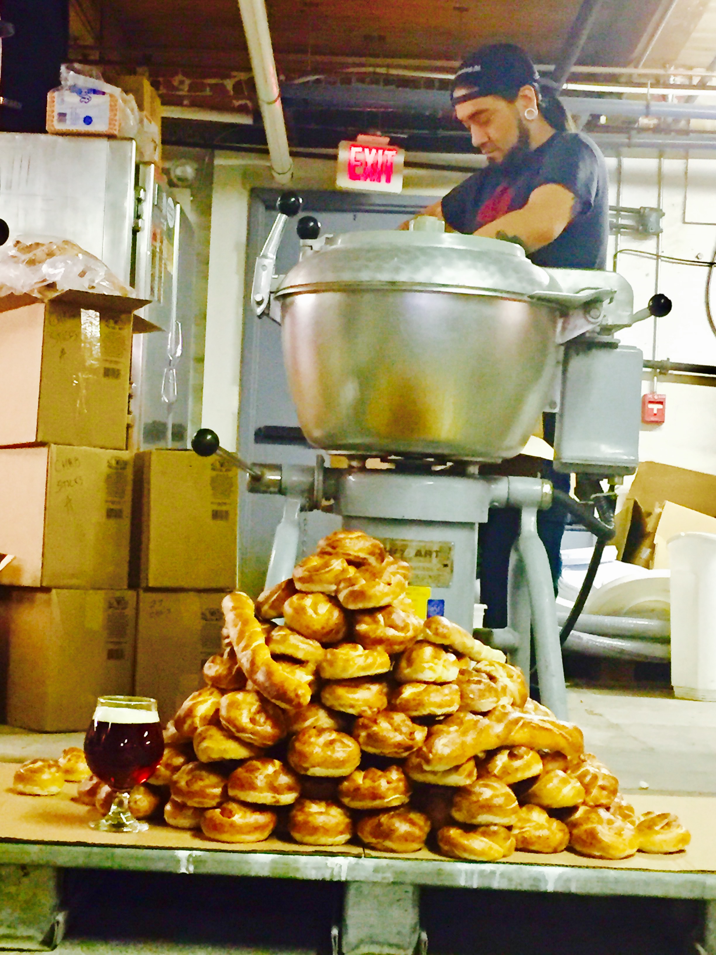 Berto getting the sourdough pretzels ready for the mash tun