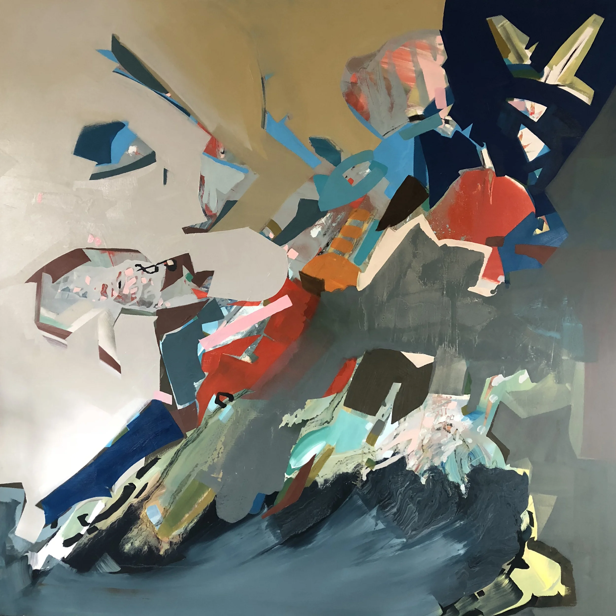 And Then Rode The Wave Into The City , oil on canvas, 72" x 72", 2018