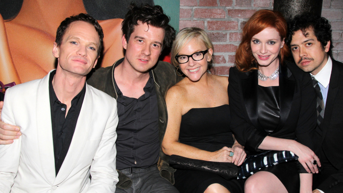 Neil Patrick Harris with pals Christian Hebel, Rachael Harris, Christina Hendricks and Geoffrey Arend.