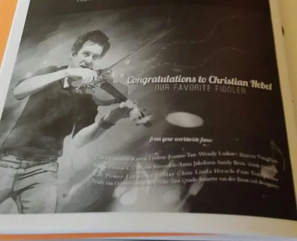 Ad for Christian Hebel for his performance as Fiddler in Fiddler at 50 Gala Event from his worldwide fans.
Photo by pisceslikejosh