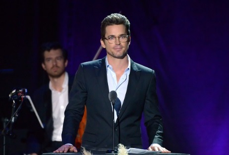Actor Matt Bomer at the 95th MPTF Anniversary. Christian Hebel in the background. Photo by Getty Images 