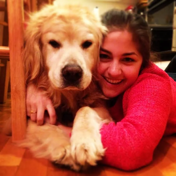 Total besties. Olivia and her dog, Atticus.