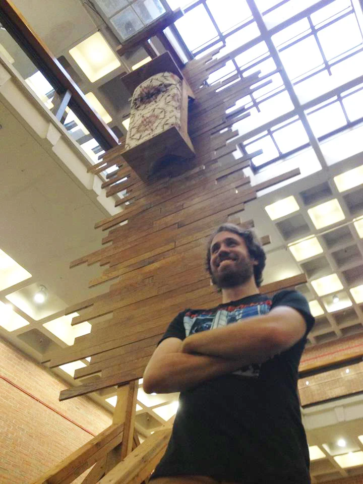 One of Andrew's sculptures. The story behind its install is pretty wild. It's 18 ft tall and he had to walk it up "barn raising style" and then run to catch the other side so it wouldn't tip over!