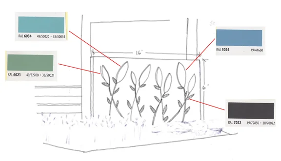 The selected artist developed this concept, which was tweaked...
