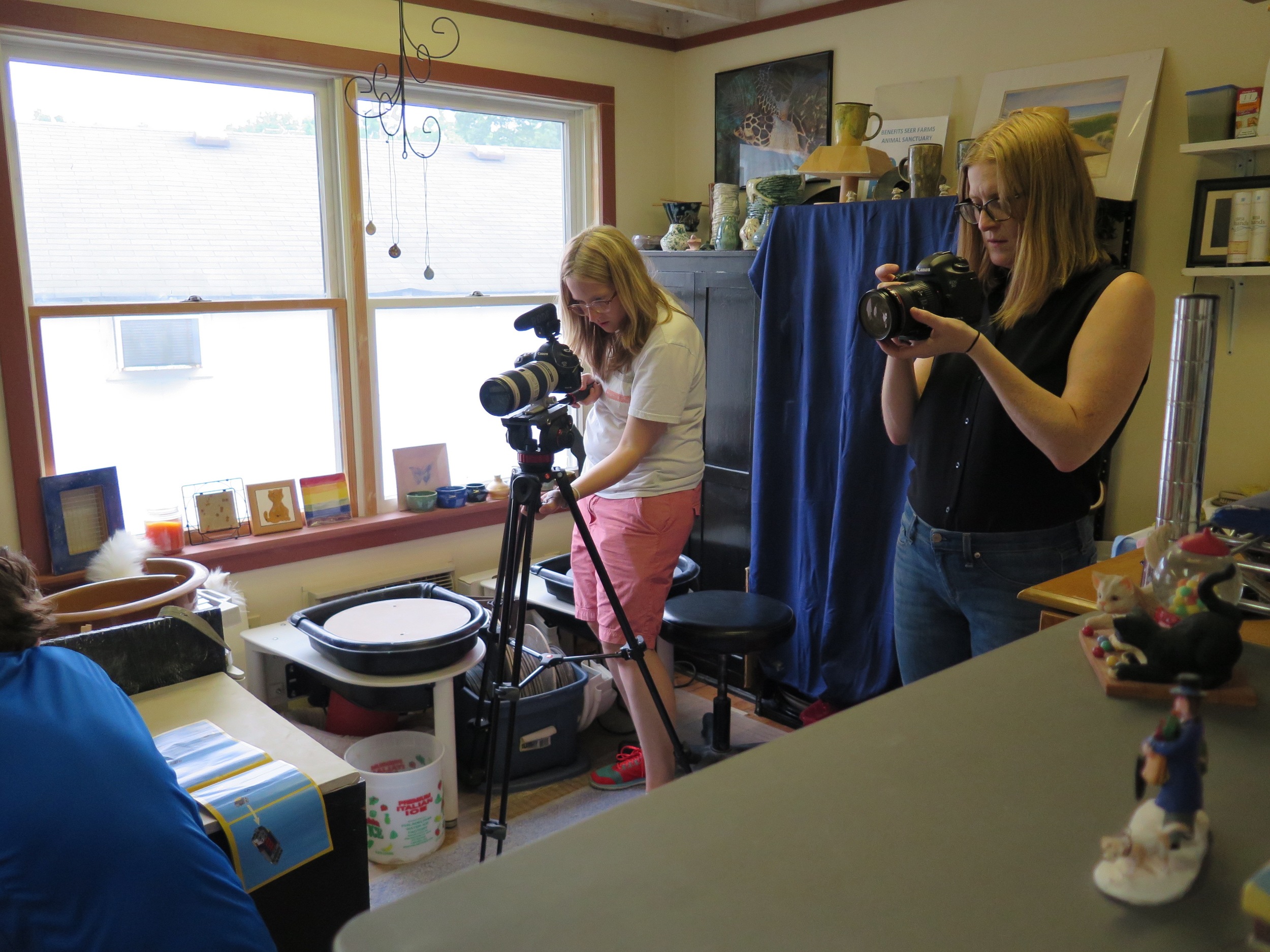 In the pottery studio