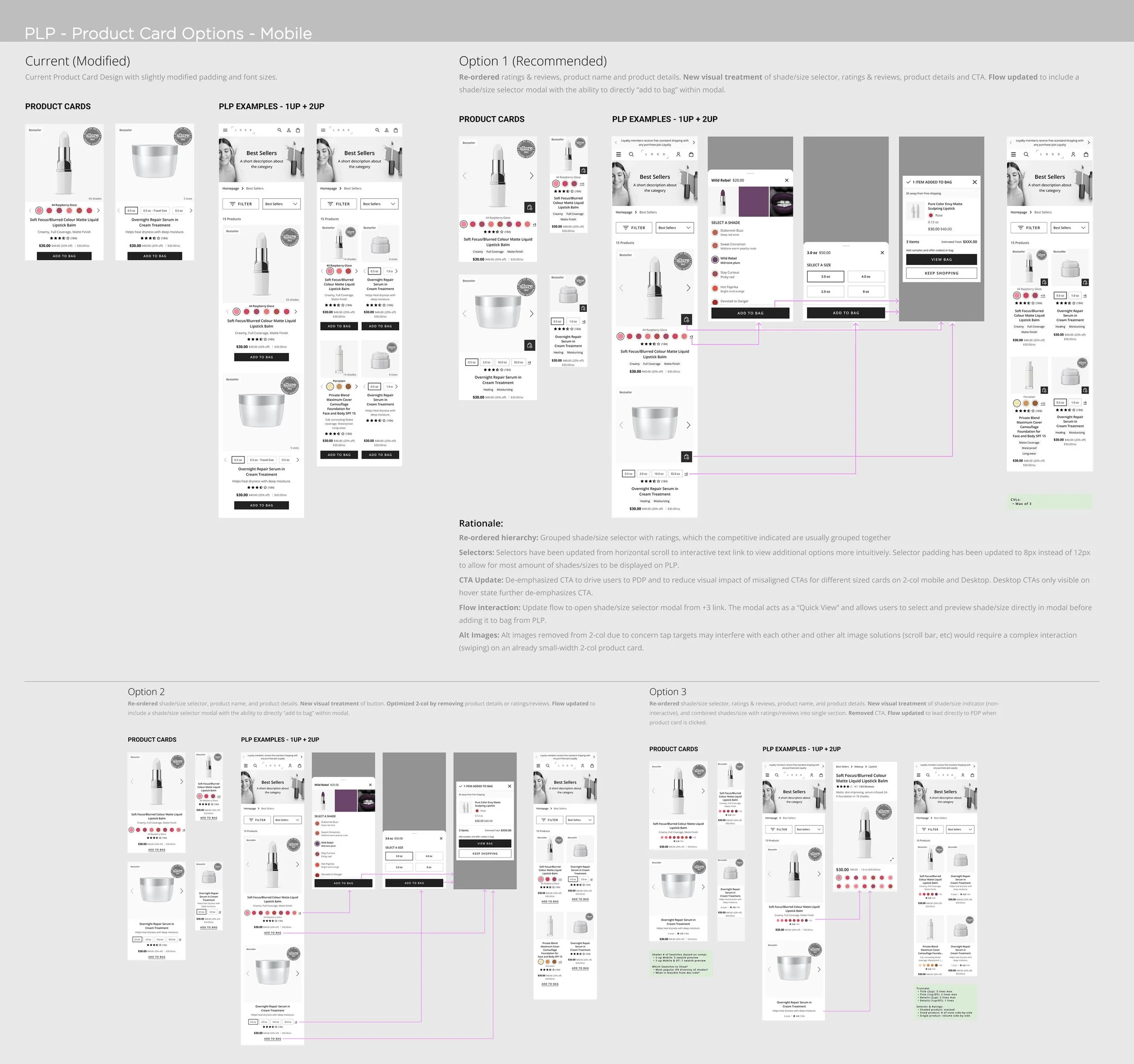 PLP MOBILE CARD OPTIONS