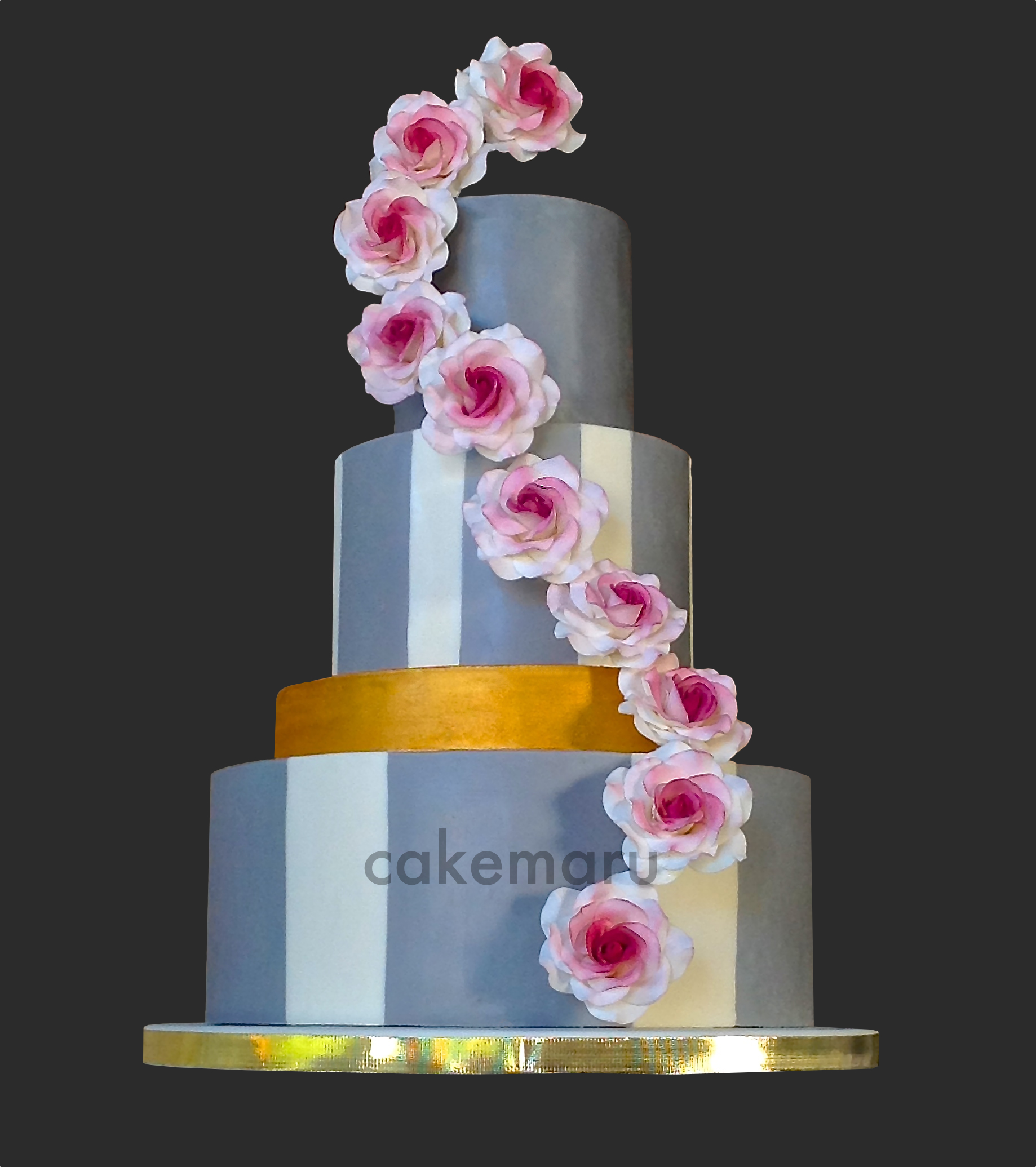 Gray Gold Roses Cake.jpg