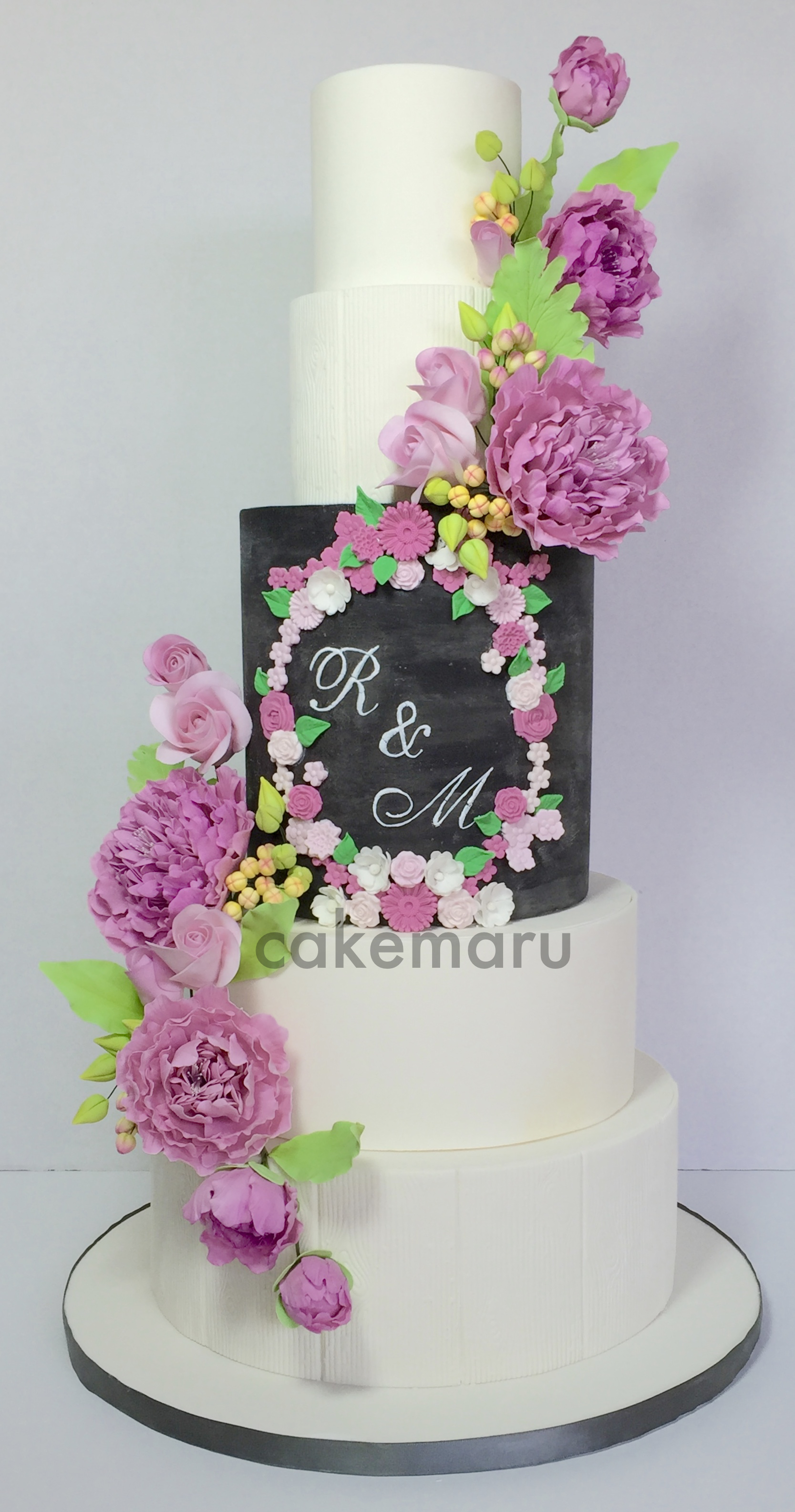 Chalkboard Peony Wedding Cake.jpg