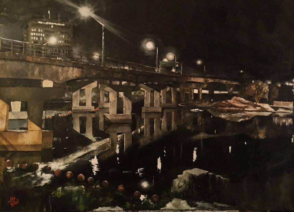 "Amoskeag Bridge" 48 x 36 inches, oil on canvas