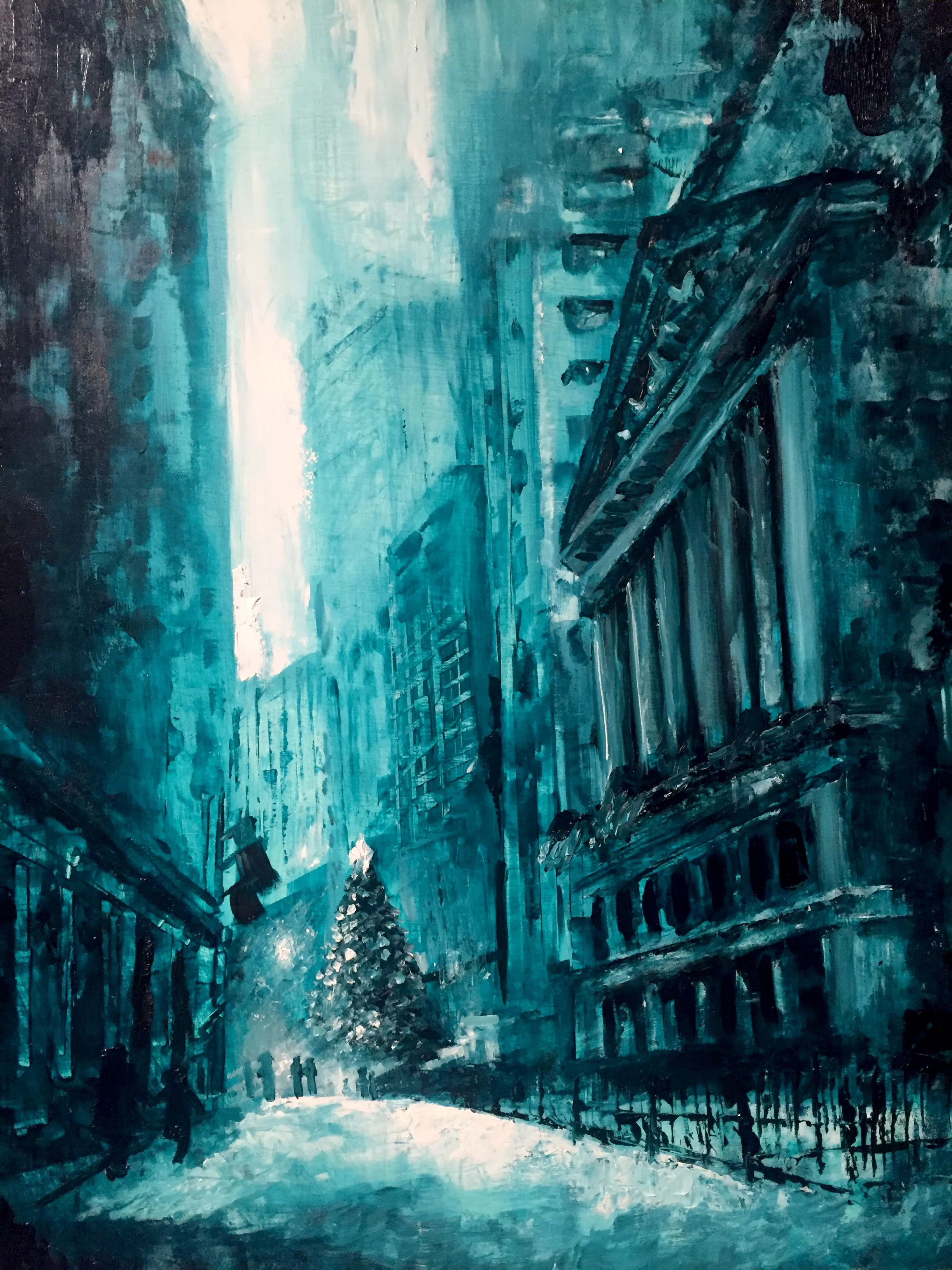 "Santa Claus Rally" (2018) 16" x 20" Oil on Panel