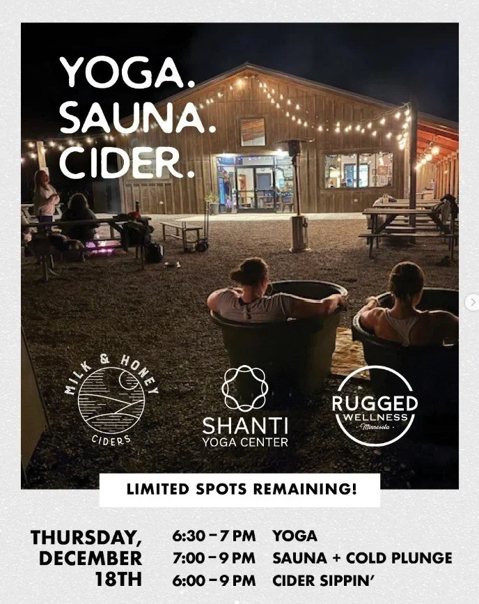 Sauna, Yoga, Ice Bath, Cider  