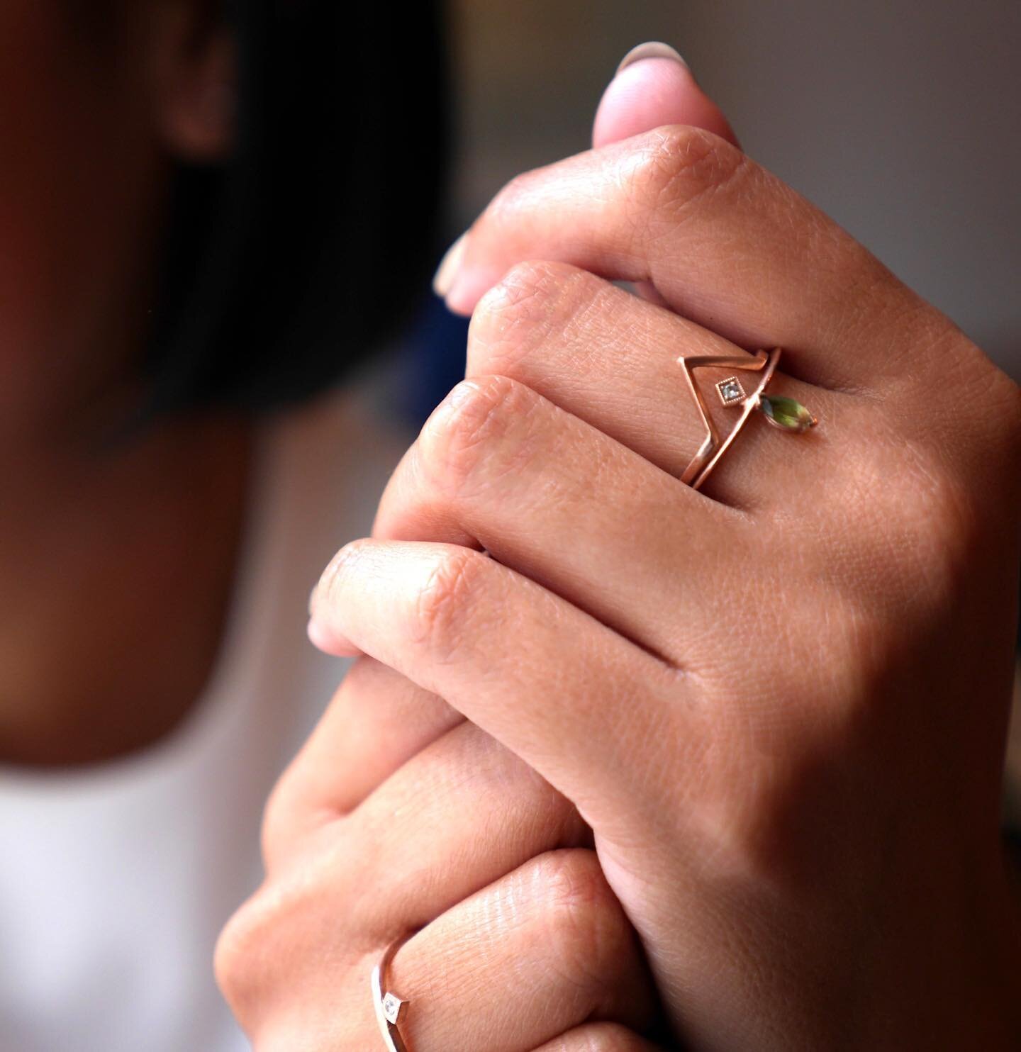 Working on some new stacking rings. Inspired a look back to a few of the first pieces created for the very first collection - the Tourmaline Illumination Ring and the Ascension band.⁠⠀