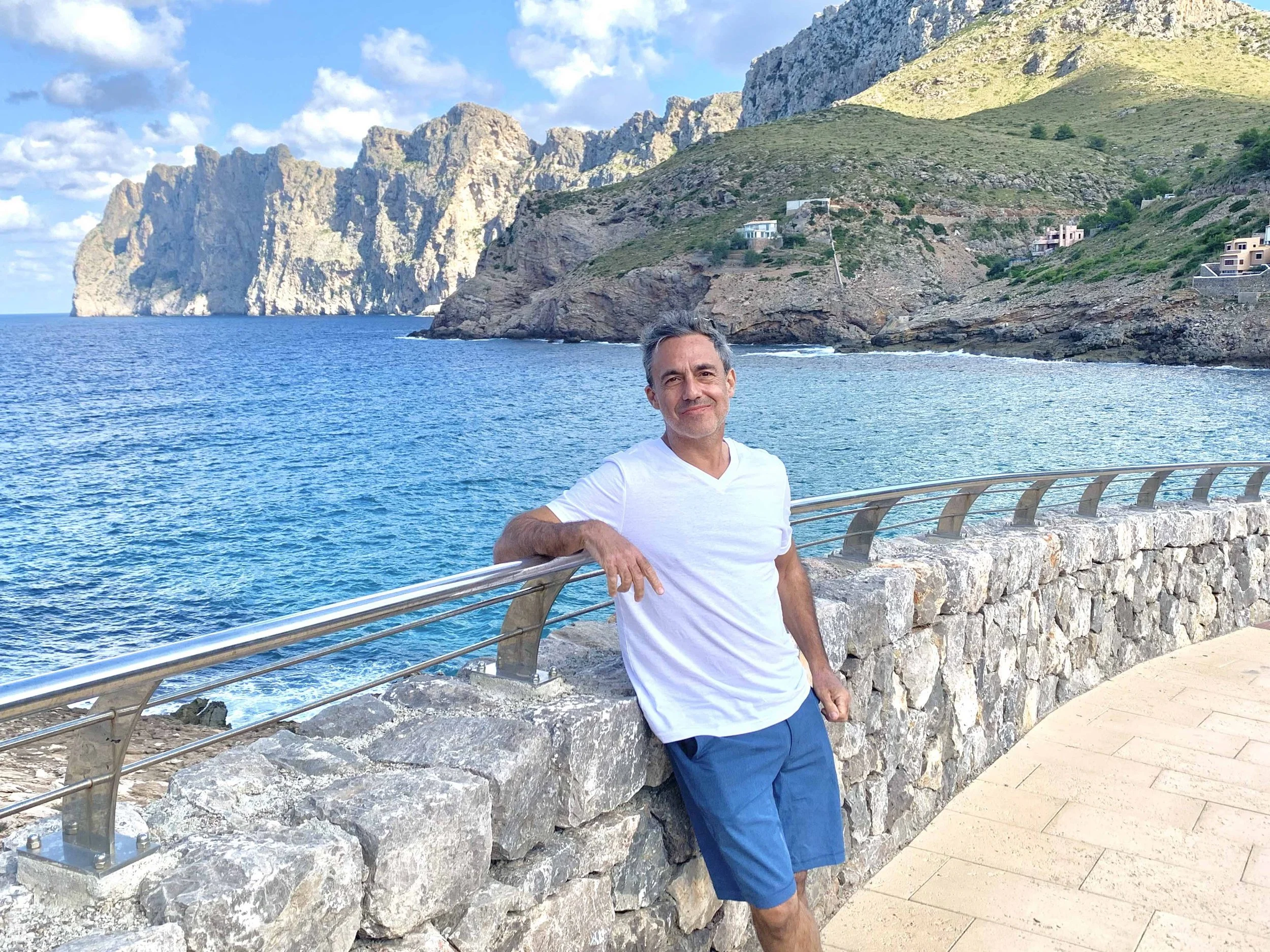 Javier Pierini during a luxury resort photo shoot in Mallorca, Spain