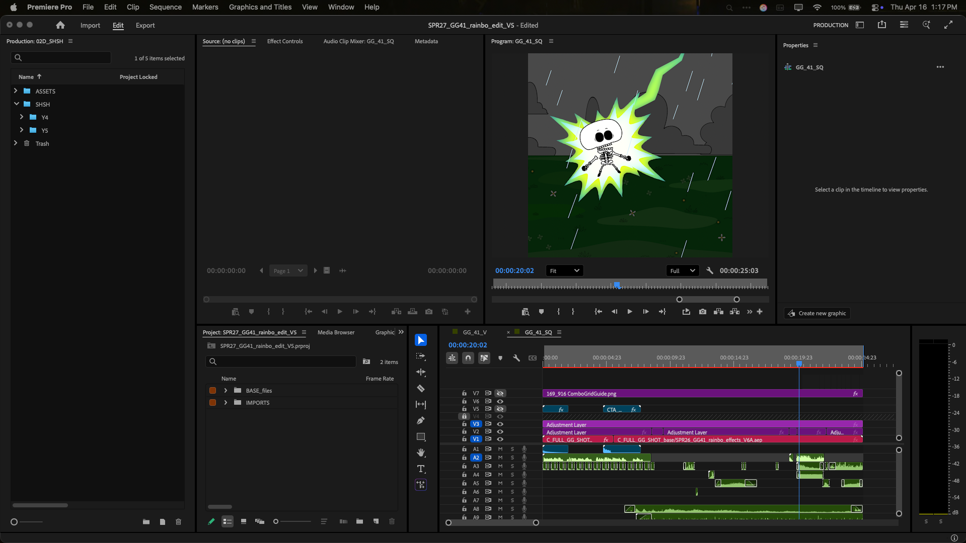 Umbrella Malfunction Premiere Editing Timeline