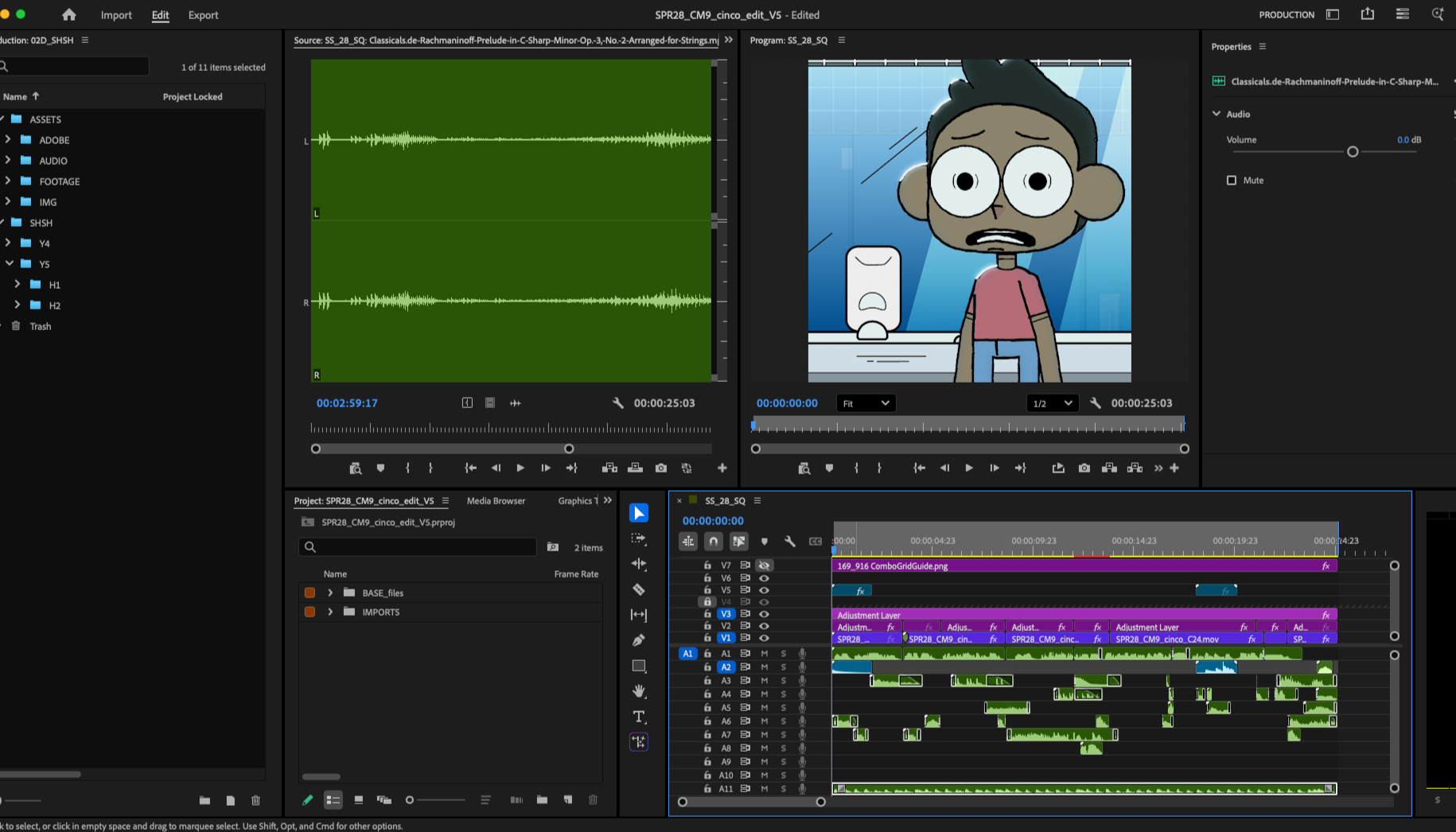 BBB Premiere Pro timeline
