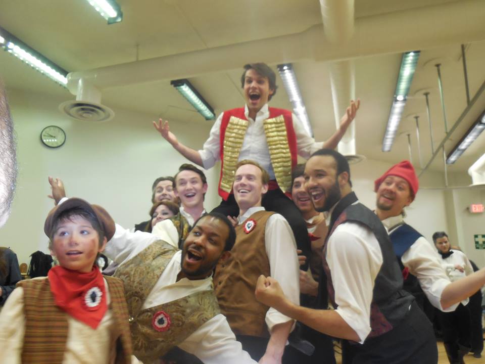  Scott as Enjolras and the Barricde Boys backstage at RCP's Les Miserables  Photo by&nbsp;Diane Jackson Schnoor 