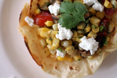 Farm Stand Corn & Mushroom Tortilla Salad