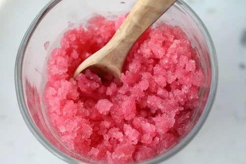 Rhubarb-Kewra Granita