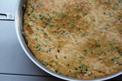 Frittata with Caramelized Garlic, Squash & Aleppo