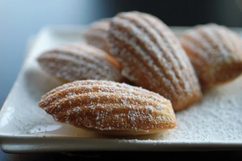 Kourabiedes-Inspired Madeleines