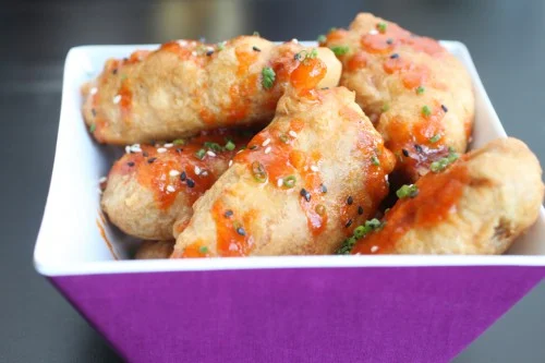 Tempura Wings with Sriracha-Honey