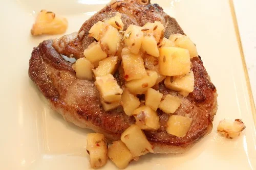 Pork Chops with Red Onion & Apple Chutney