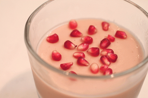 Pomegranate-Rose Milk Pudding