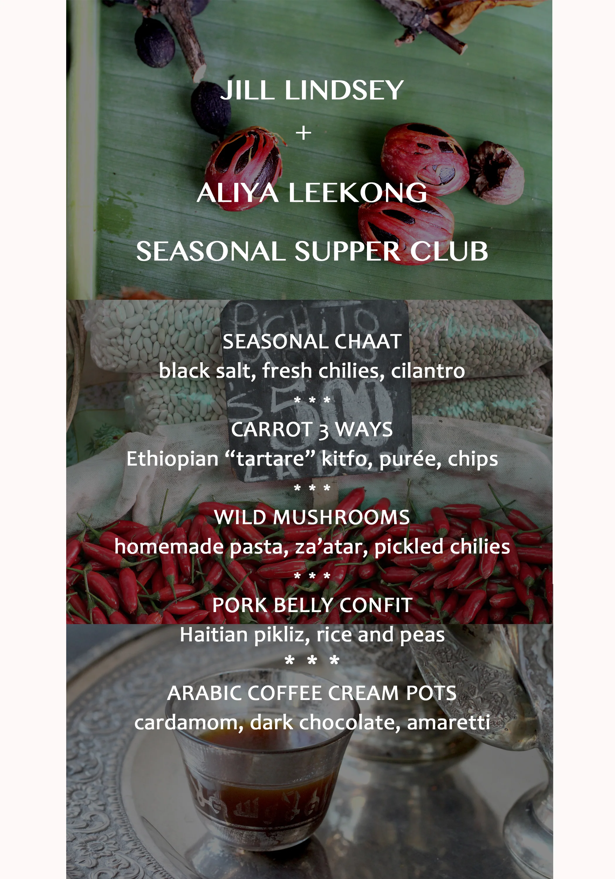 Aliya LeeKong X Jill Lindsey Supper Club + Carrot Tartare