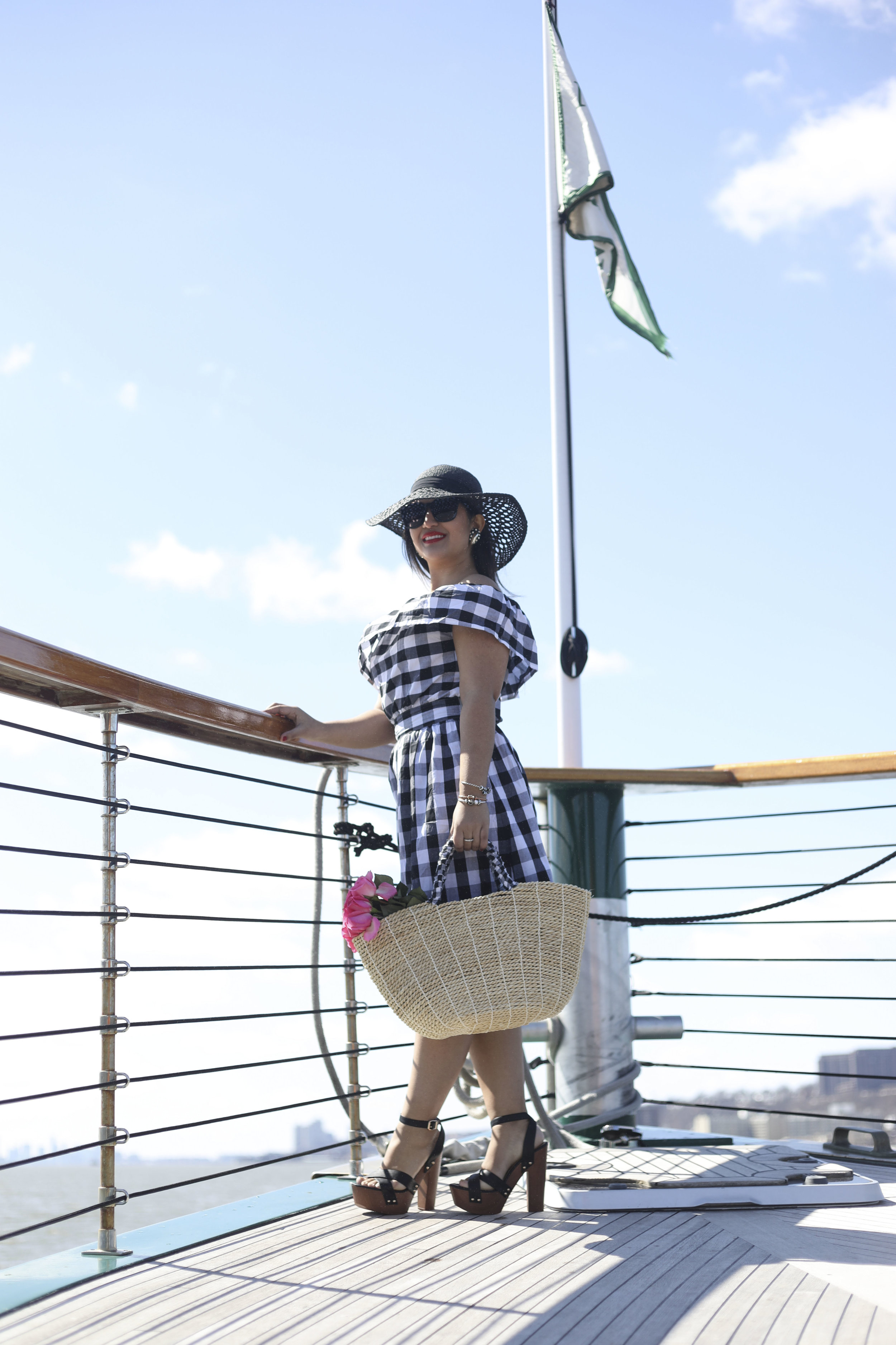 Off the Shoulder Spring Dress x Gingham Print x Make Me Chic x NYC Cruise x Troll Beads 