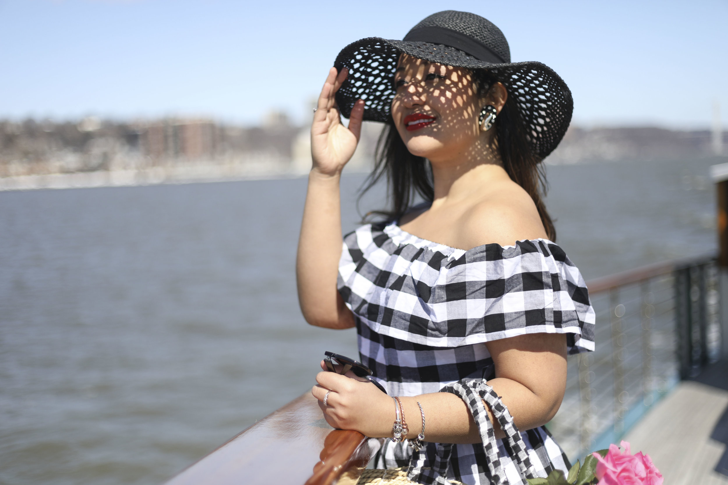 Off the Shoulder Spring Dress x Gingham Print x Make Me Chic x NYC Cruise x Troll Beads 