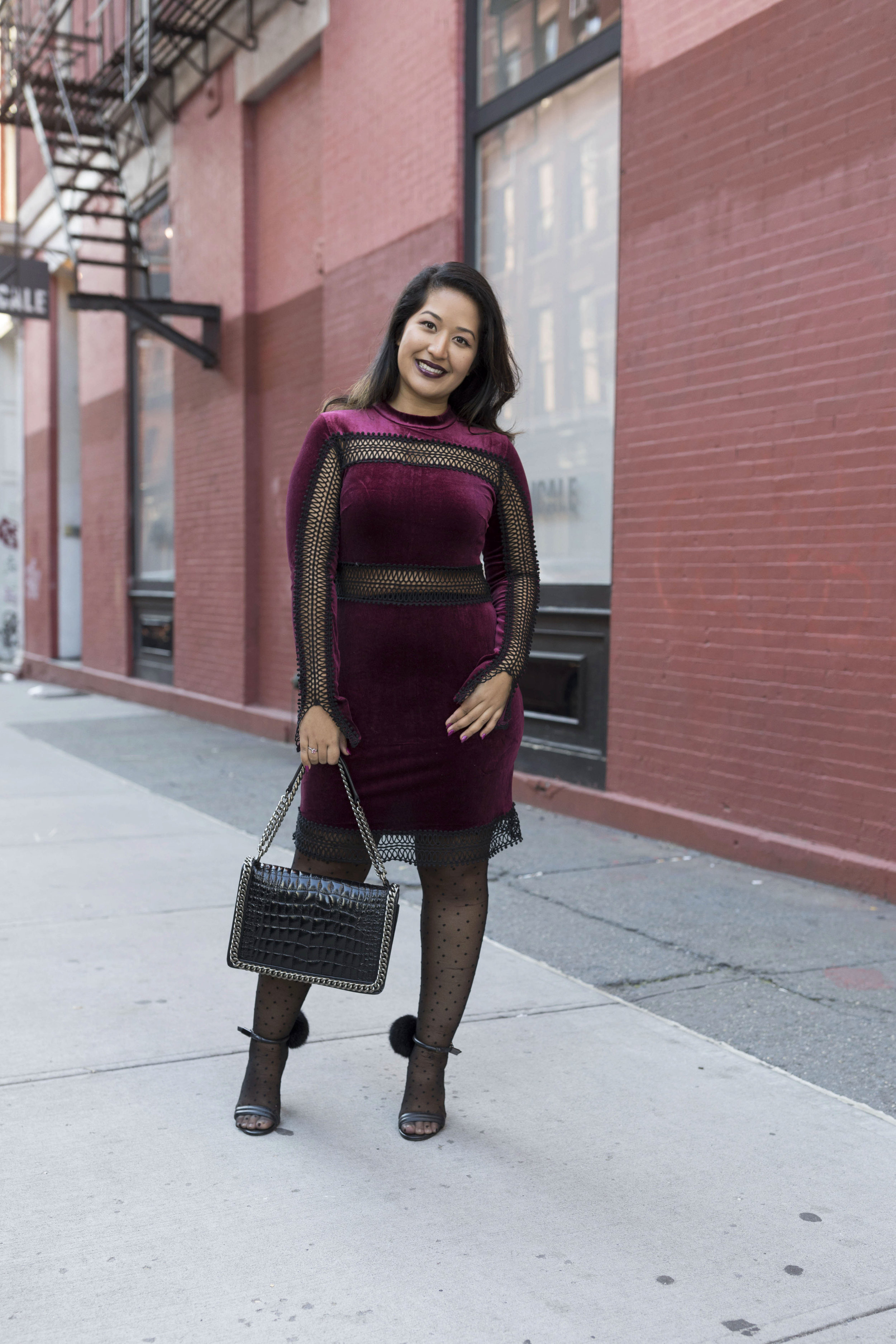 Krity S x Holiday Outfit x Century 21 Burgundy Velvet Dress and Faux Fur9.jpg