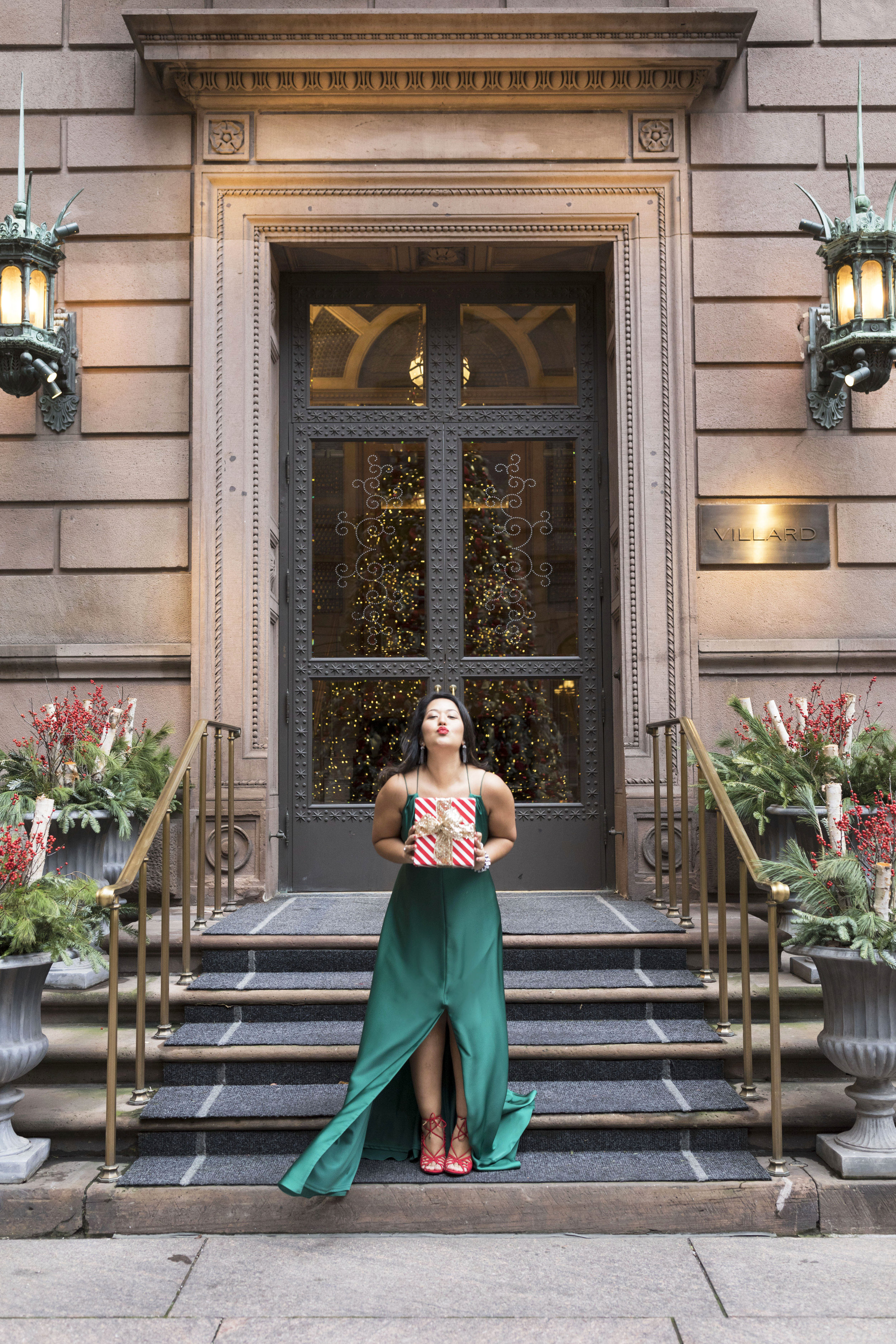 Krity S x Holiday Outfit x Forest Silk Aidan Mattox Gown 3.jpg