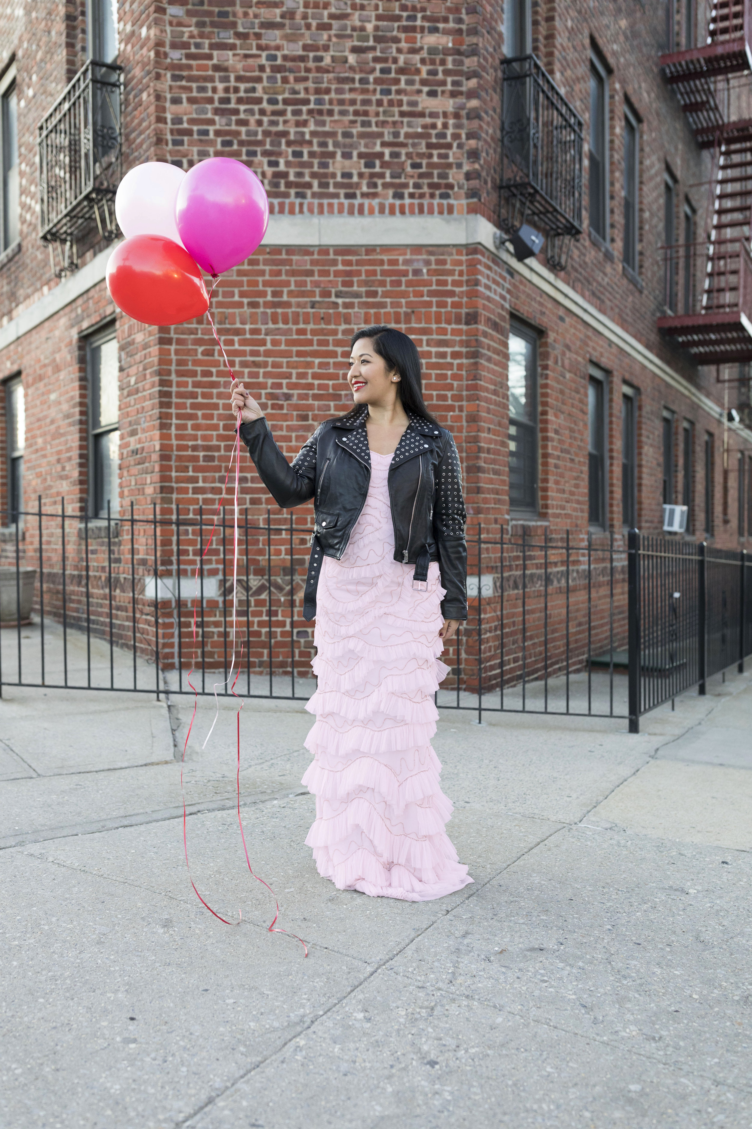 Krity S x Pink Ruffle Aidan Mattox Dress x Valentine's Day2.jpg