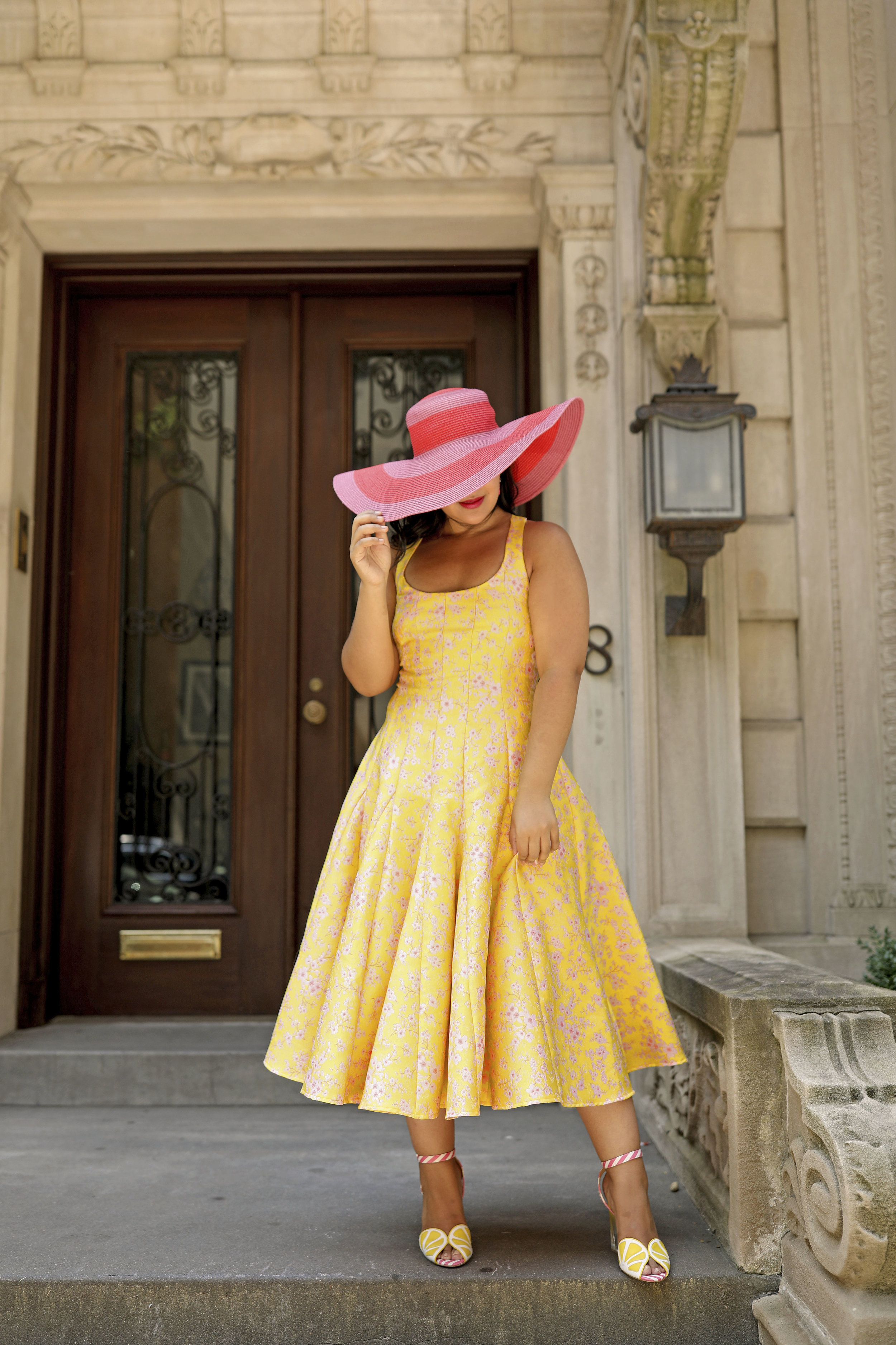 Wedding guest dress- bold yellow midi dress