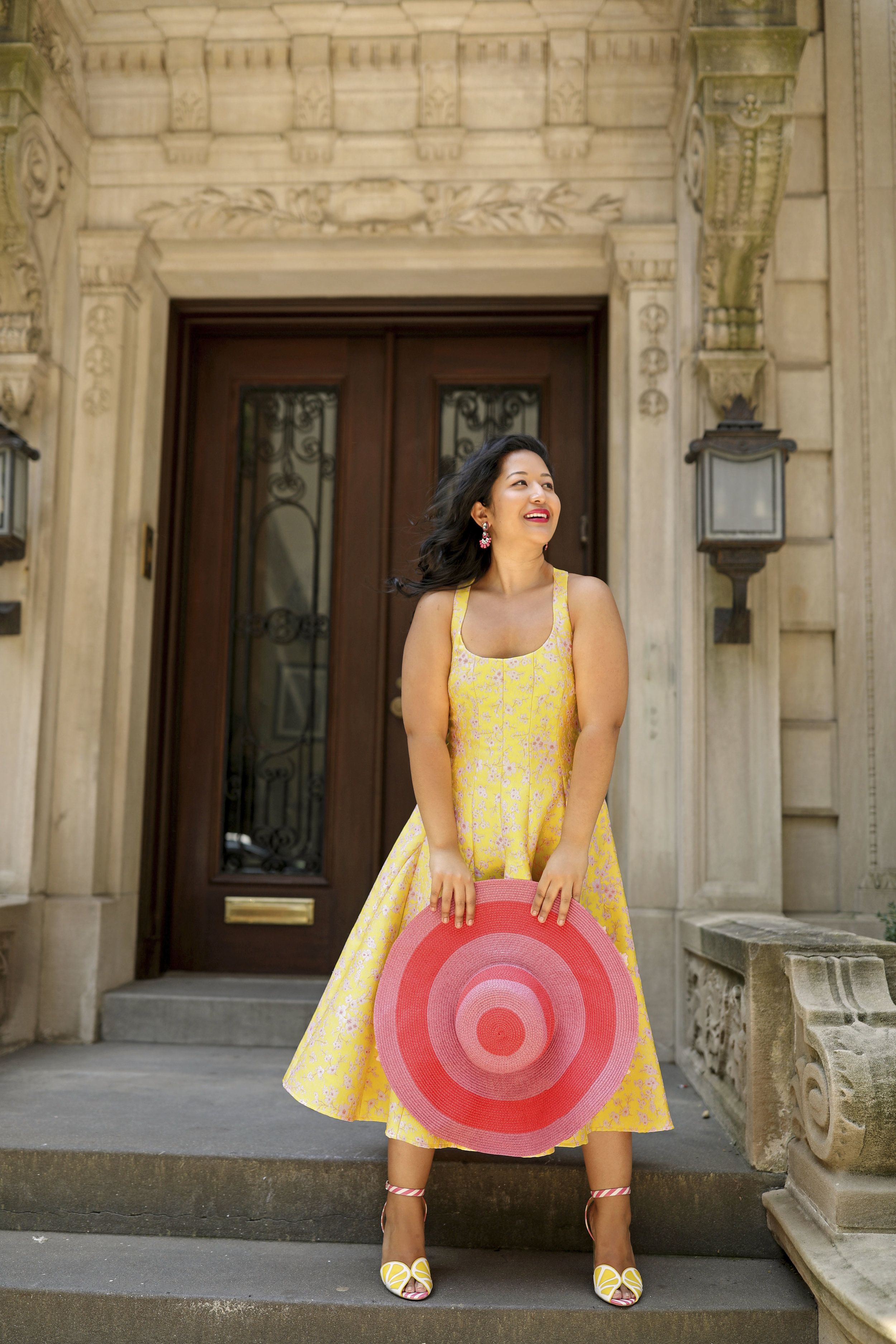 Wedding guest dress- bold yellow midi dress